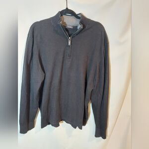Izod Charcoal Gray Quarter-Zip Cotton Blend Sweater
